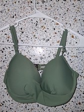 Women's Aqua Eve Bikini Top Green Size Large Padded With Wires