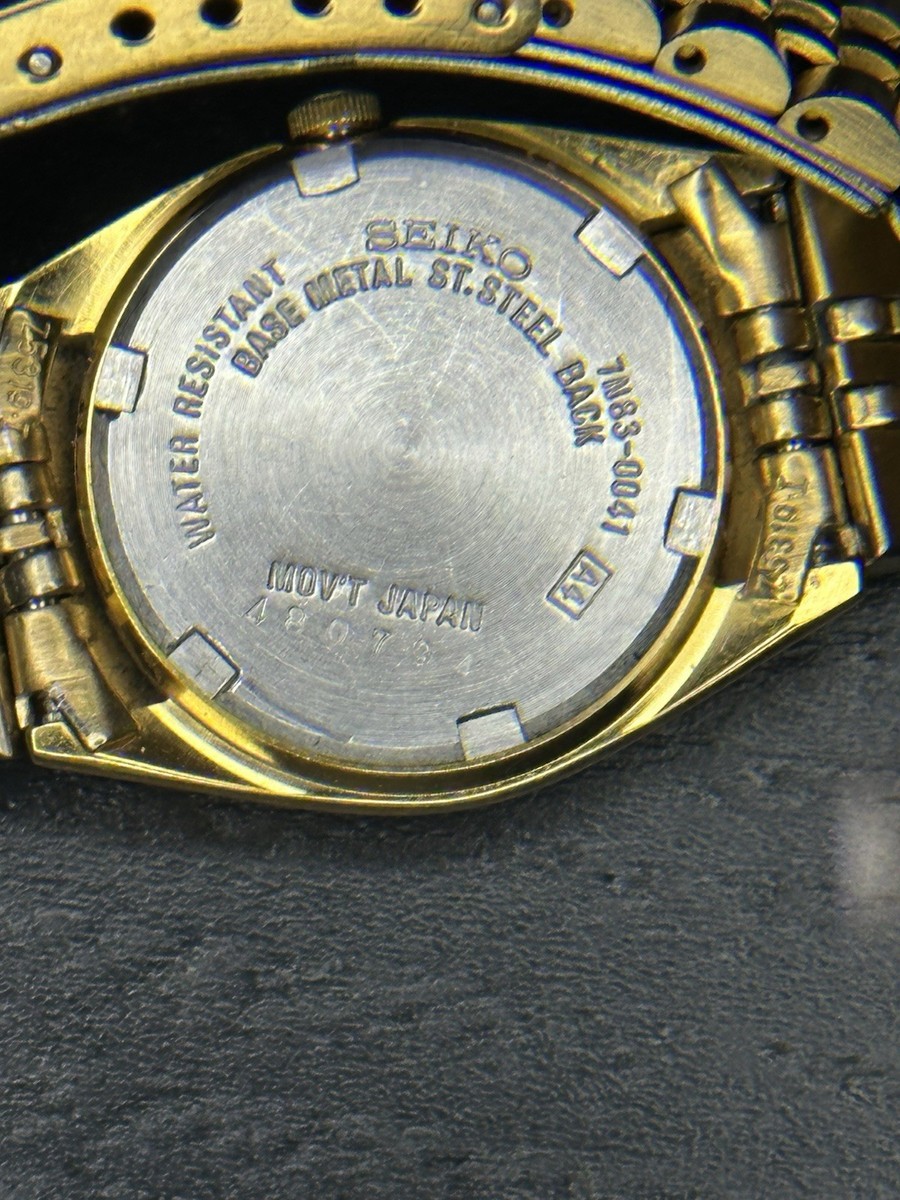 Vintage Seiko Women's Presidential Style Gold Tone Watch 7N83-0041