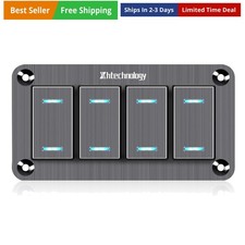Toggle Switch Panel 4 Gang Waterproof Aluminum Switch 12v24v Rocker Switch ...