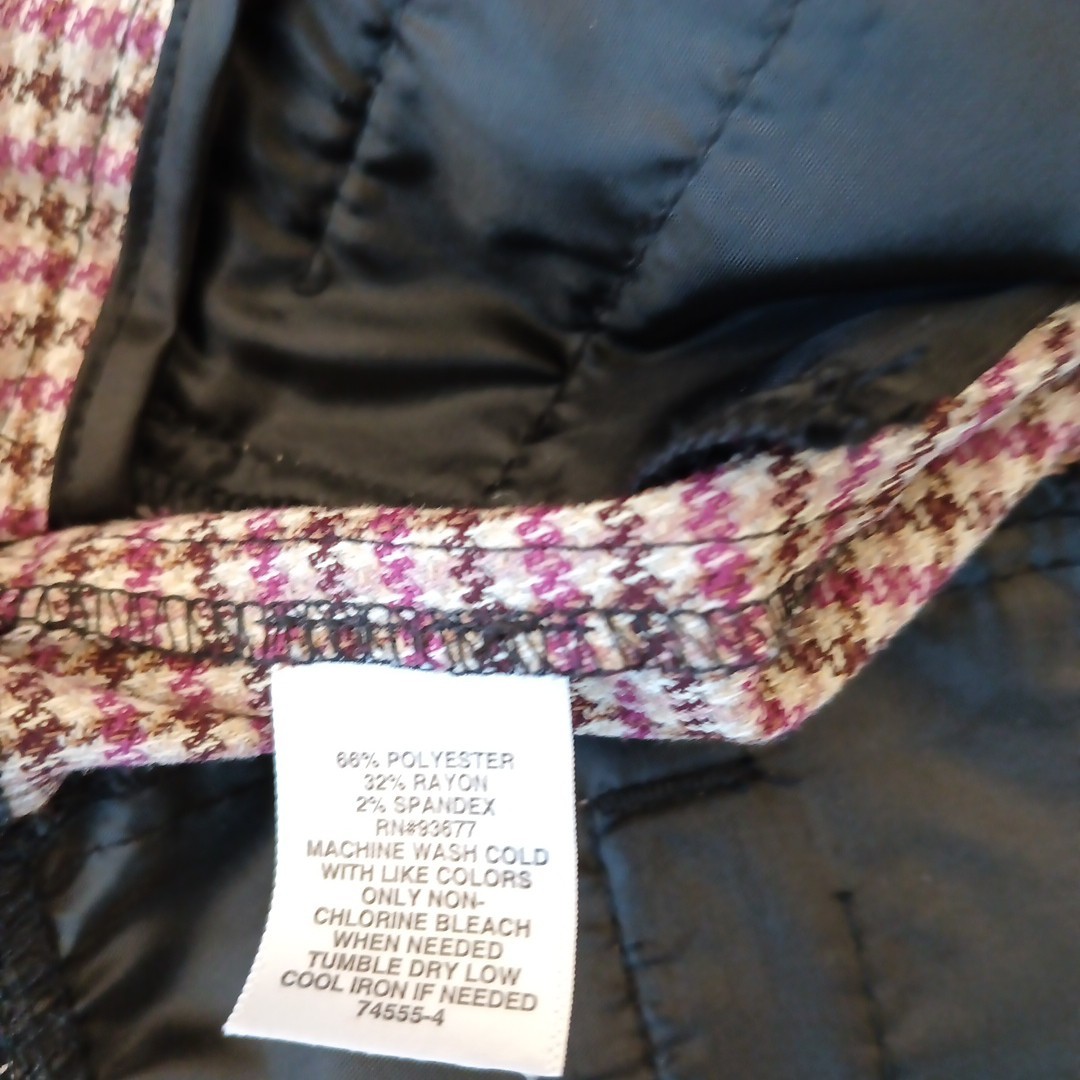ブリーチ Liz Claiborne Dress Pants Womens Size 12 Pink Brown Plaid Elastic