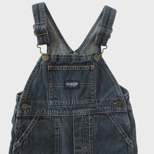 OshKosh B'Gosh Denim Overalls Size 18 Months Rugged Coveralls Snaps Pockets