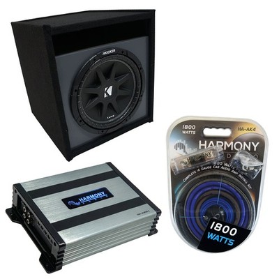 Universal Car Stereo Paintable Ported 10'' Kicker Comp C10 Sub Box HA-A400.1 Amp