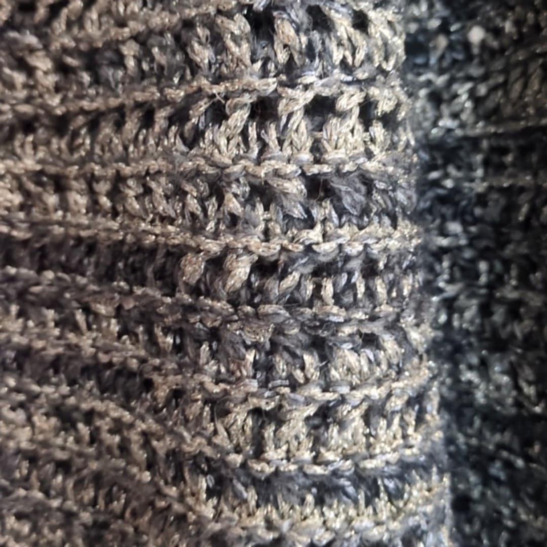 Zara Knit Metallic Sz Med Womens Cardigan Sweater Crochet Fringe Wool Bohemian thumbnail 2