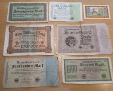 Konvolut Banknoten Deutsches Reich Eine Million Mark Notgeld Inflationsgeld