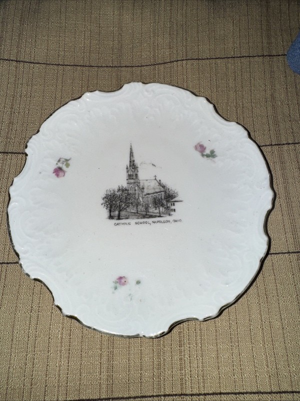 Wheelock China Austria Dish Scalloped Edges 6” Catholic School Napoleon Ohio VTG