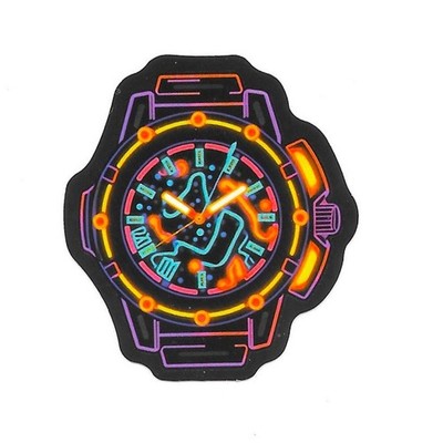 Retro Wrist Watch Vinyl Sticker Neon Airbrush Aesthetic Decal Glow Fashion Art