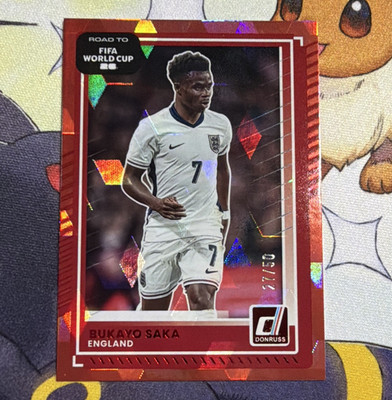 Panini 2025-26 Donruss Road to FIFA WC Bukayo Saka England #65 Red Cubic /50