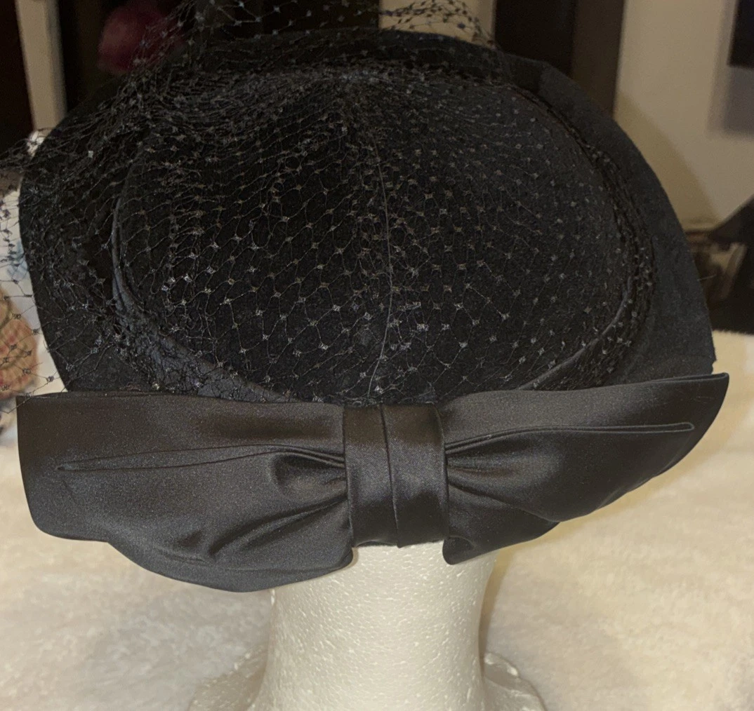 Velour Black 1950s Vintage Hats for Women for sale | eBay display picture 3