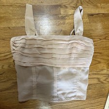 Super Cute ABERCROMBIE FITCH Brown Sheer Babydoll Corset Crop Top Women's S