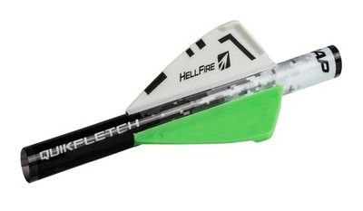 NAP Quikfletch Hellfire Fletching 2'' White Green 6 Pack Archery