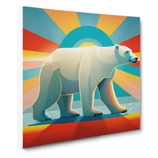 Polar Bear Constructivism Canvas Wall Art Print Framed Picture Decor Dining Room