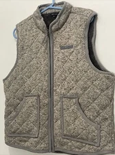 Simply SouthernWomen Herringbone Quilted Vest Large Deep Pile Fleece Lined Gray