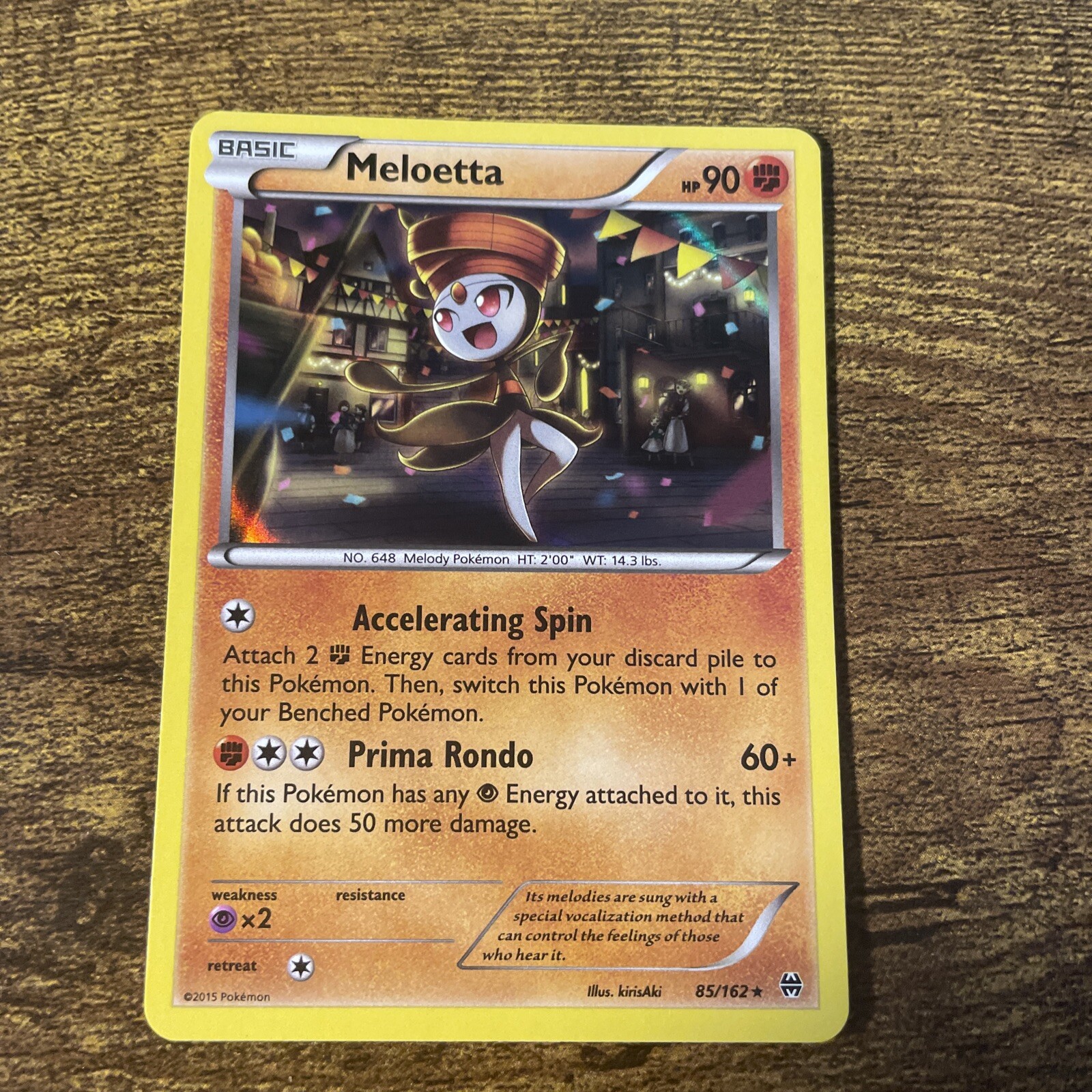 2015 Pokemon Card Meloetta Holo Rare #85/162 BREAKthrough 1X Near Mint