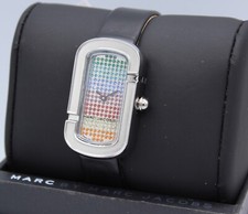 NEW AUTHENTIC MARC JACOBS THE CRYSTALS BLACK SILVER LEATHER WOMEN'S MJ1569