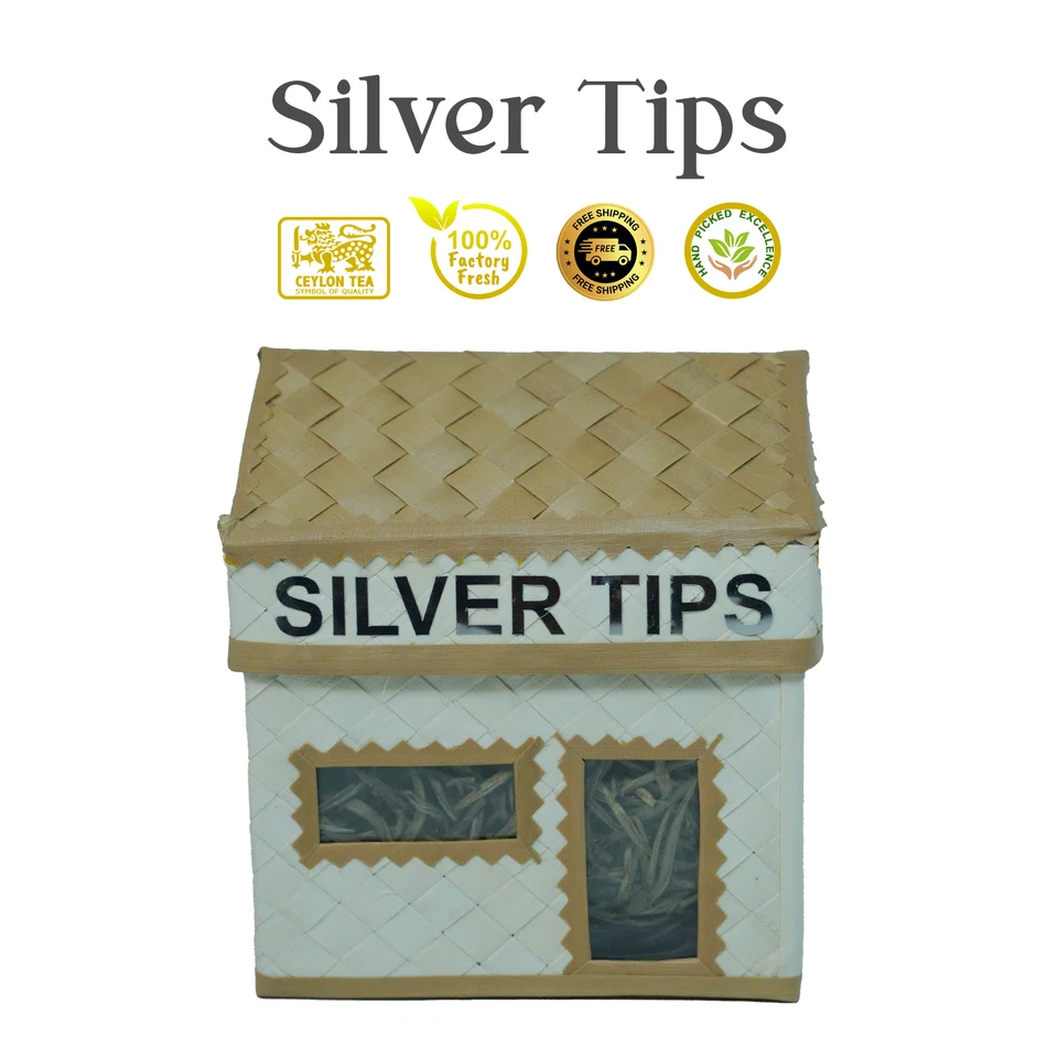 Brotes de té de alta gama raros y lujosos de Ceilán puntas plateadas té aguja plateada té blanco Foto 2 de 4