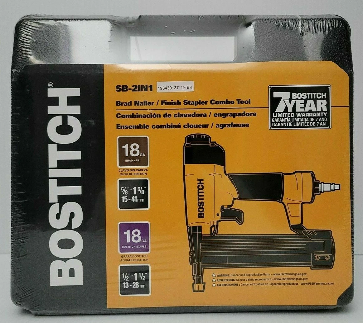 BOSTITCH 18GA Brad Nailer Finish Stapler Combo Tool SB 2IN1 NEW