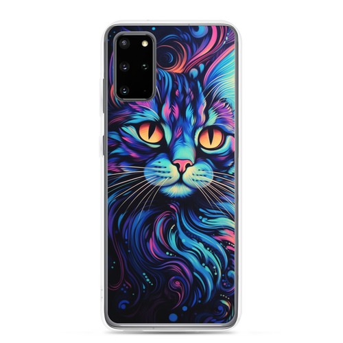 Blacklight Styled Cat Samsung Cell Phone Case - Picture 8 of 16
