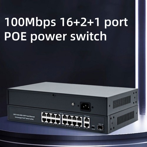 16+2+1 Port POE Switch 10/100mbps 802.3af/at AC100-240V Network Equipment Part - Picture 7 of 19