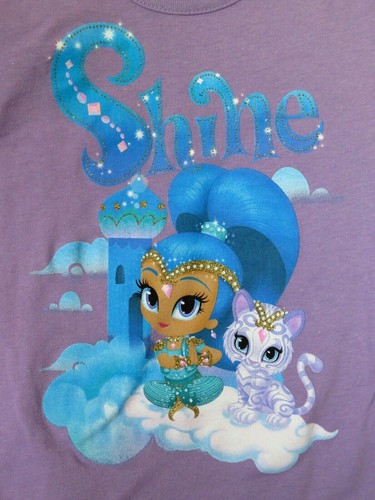 Shimmer and Shine Nickelodeon Kitty Cat Little Girls T-Shirt Size 5 Purple - Picture 3 of 7