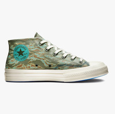 Converse Mid Top Chuck 70 Canvas Trainers x Undefeated Sea Spray Fossil 172397C