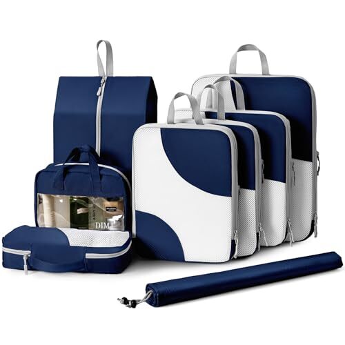 Packing Cubes for Travel  - Compression Packing Cubes Lightweight Navy Blue-image