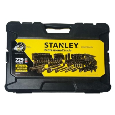 STANLEY セット売り STANLEY Professional Grade Black Chrome Mechanics Tool Set (229
