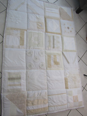 Patchworkdecke*WeißQuilt*Kuscheldecke*Sofadecke 