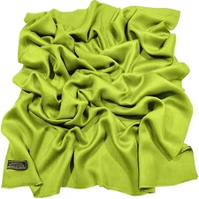 Lime Green Solid Color Nepalese Fringe Shawl Scarf Stole Pashmina CJ Apparel NEW
