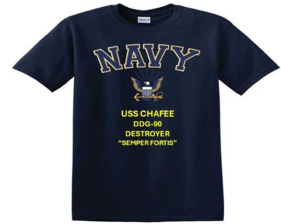 USS CHAFEE  DDG-90* DESTROYER*EAGLE SHIRT. NAVY OFFICIALLY LICENSED