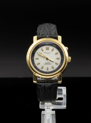 Damen Uhr mit schwarzem Lederband von Regent Para