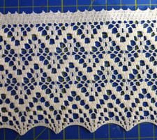 Lace .. Chevron Pattern  . 3 ins Wide .  50 ins Long.  Ivory