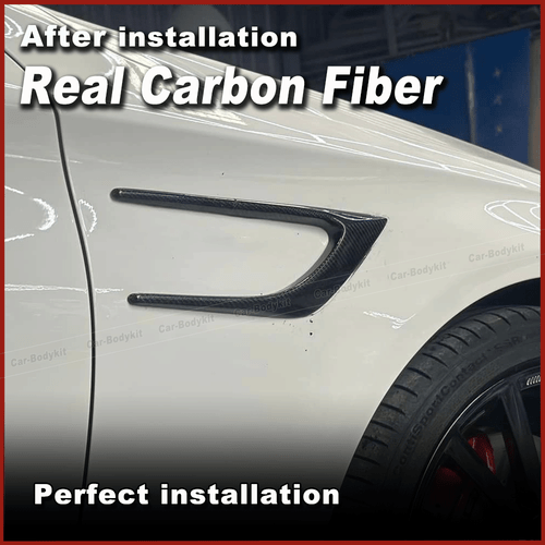 REAL Carbon Front Side Fender Fin Vents For Mercedes Benz C205 C63 AMG 2015-2021 - Picture 2 of 9