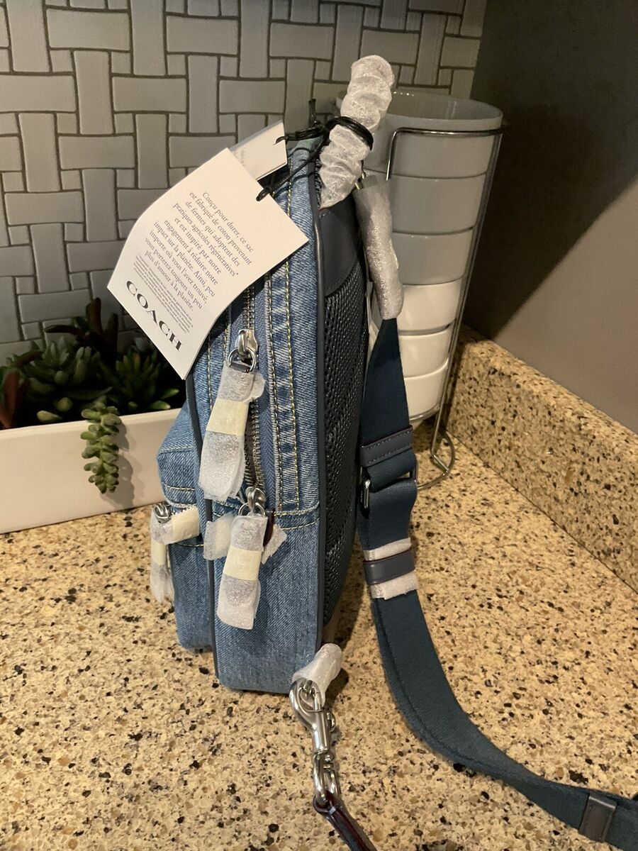 COACH Charter Pack Denim Shoulder Crossbody Bag Indigo blue COACH Charter Pack Denim Shoulder Crossbody Bag Indigo blue
