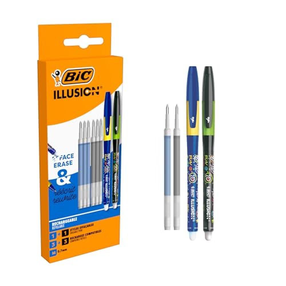 (TG. 1 unidad (Paquete de 8)) BIC Illusion Penne cancellabili e ricaricabili a p