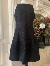 Michael Kors Black Sequin Fit and Flare Dress ( Size 10 )