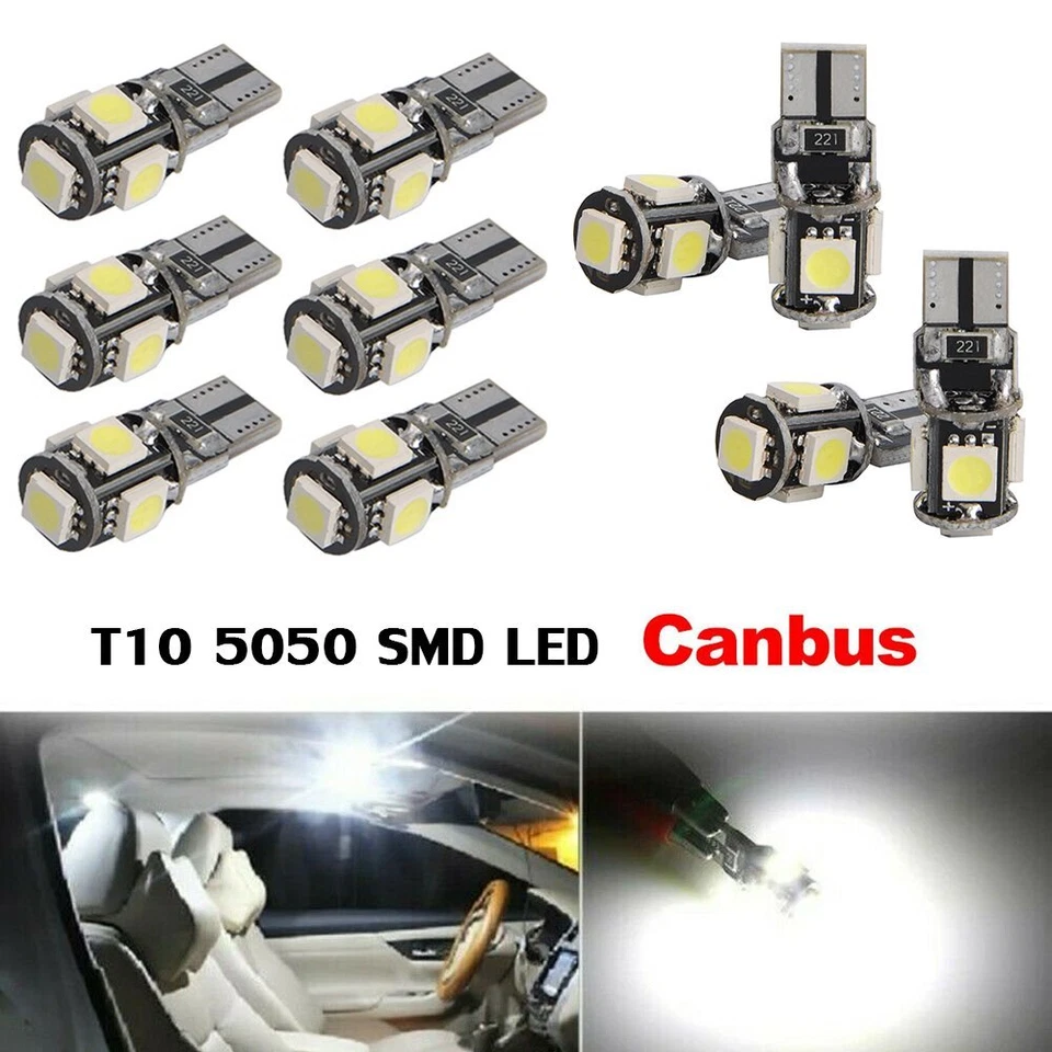10x 12V T10 5 SMD LED Lampe Auto CANBUS Standlicht Innenraum Beleuchtung Licht - Bild 2 von 4