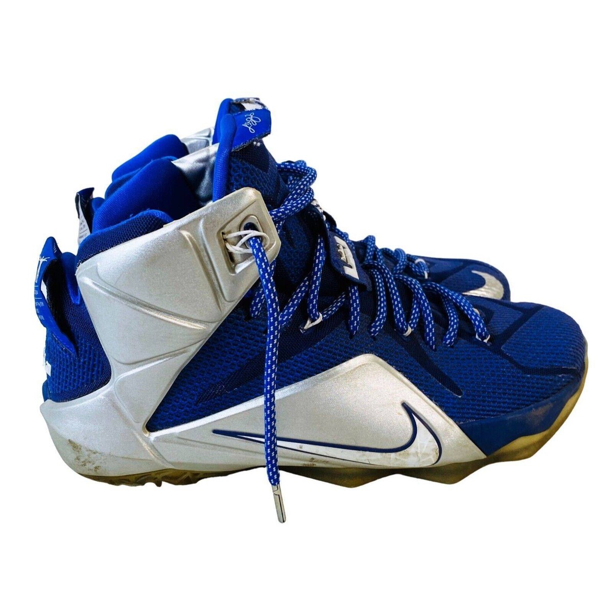 Nike White Blue High-Top Basketball Shoes with Red Trim dylharpp debuted the third PE colorway of the TITAN x Nike  main image 2