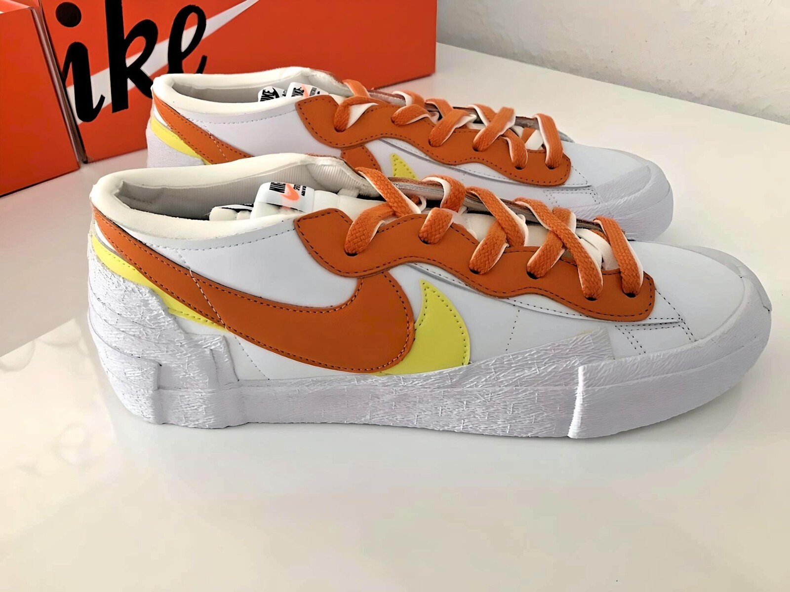 SACAI X NIKE Nike x Sacai Blazer Low scarpe uomo sneaker LIMITED Magma arancione 45 nuove imballo originale