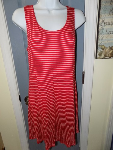 Olivia Rae Red Striped Tank Swing Dress 