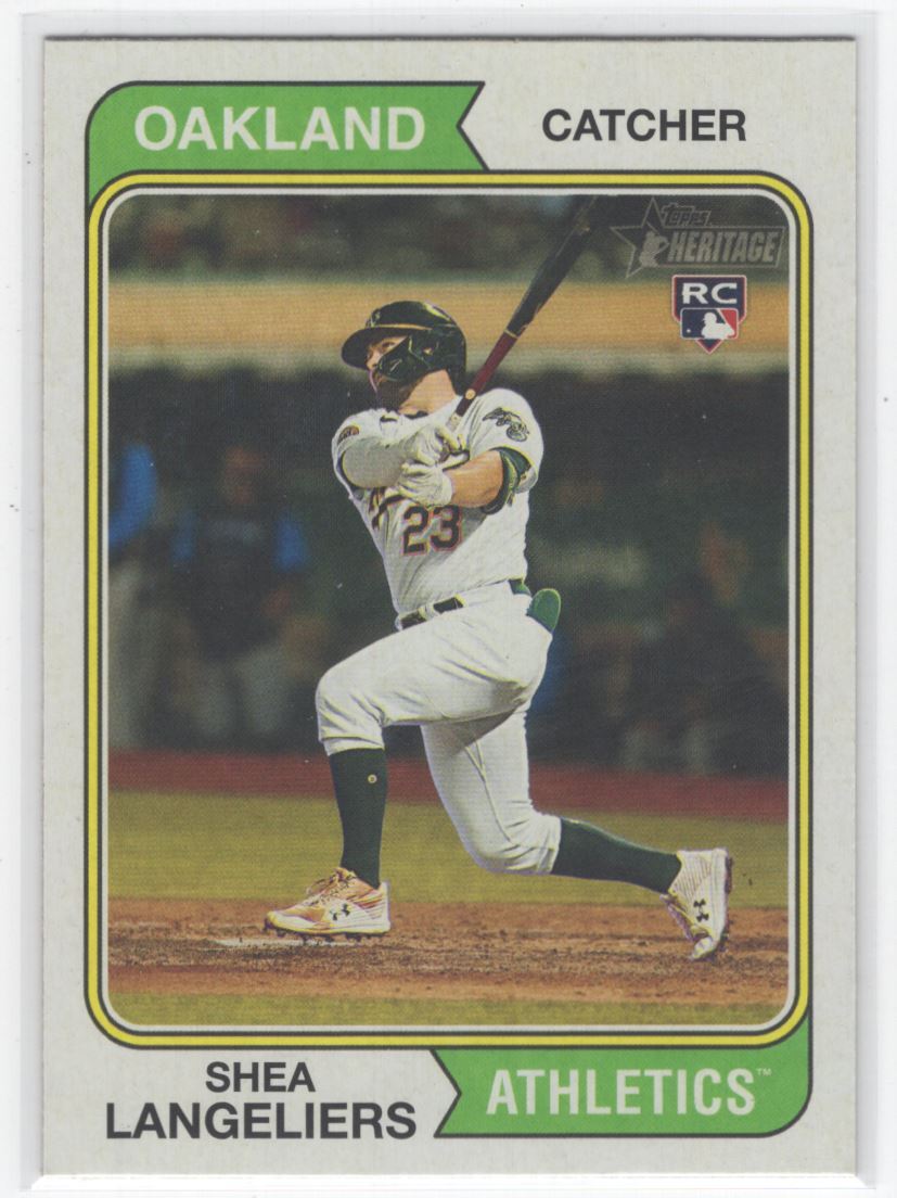2023 Topps Heritage Shea Langeliers Rookie Oakland Athletics #190