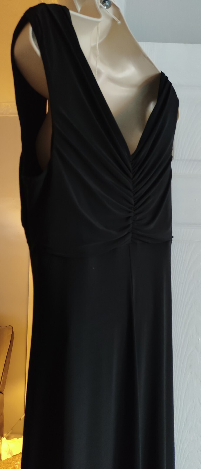 Kaliko Full Length Evening Dress 14 Black Beaded & Rouched Front eBay