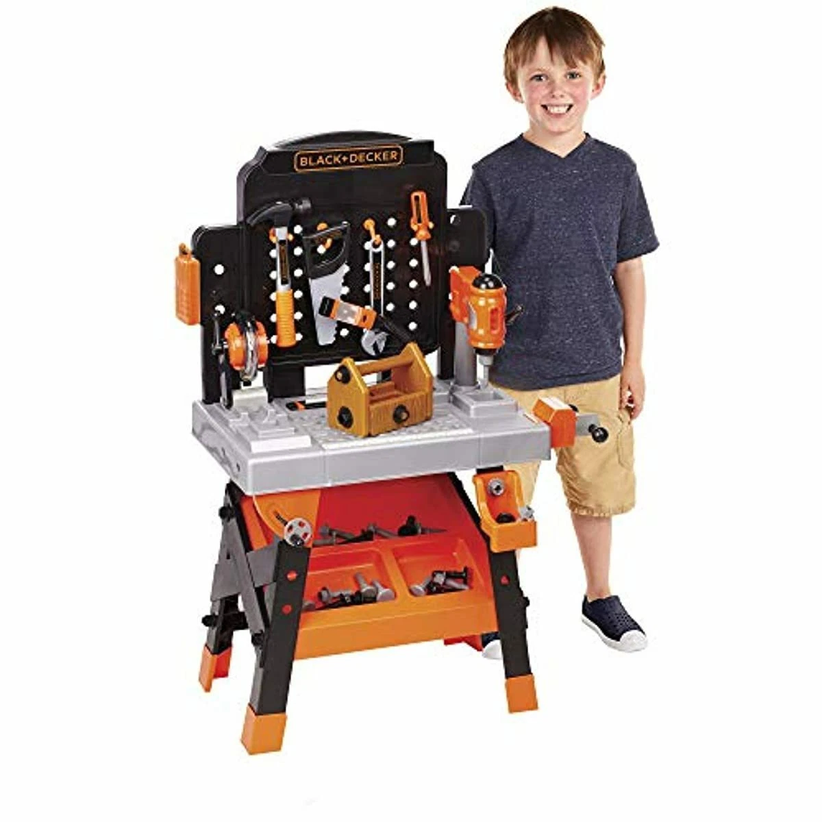 DECKER Power Tool Workshop Play Toy Workbench for Kids with Drill