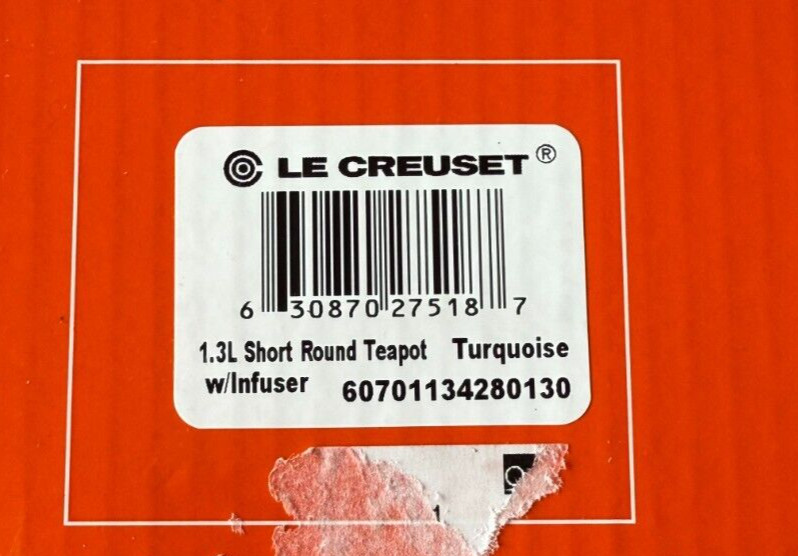 Le Creuset Stoneware Large Round 44 oz Teapot w/ Infuser Turquoise Blue NEW