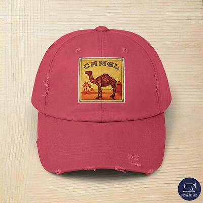 Camel Cigarettes Logo Unisex Distressed Cap