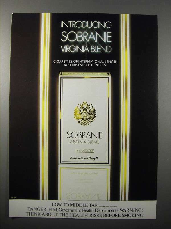 1982 Sobranie Virginia Blend Cigarette Ad