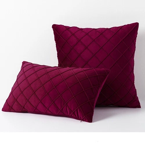 1PC 16" 18" 20" 22" 24" Velvet Checked Cushion Cover Pillow Case Home Sofa Decor - Picture 12 of 16