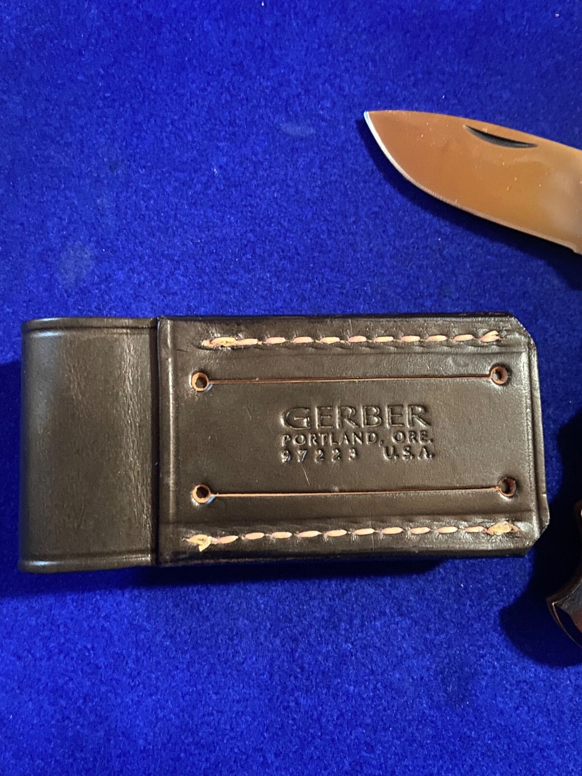 Gerber Magnum Folding Hunter Knife Leather Sheath eBay