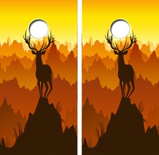 Deer Mountain Cornhole Board Wrap LAMINATED Wrap Decal Vinyl Sticker 5002