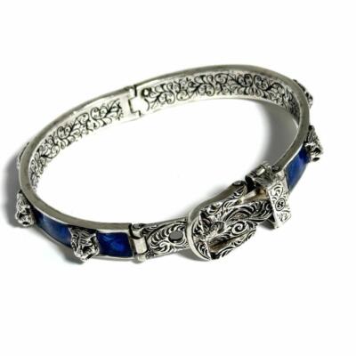 Authentic Gucci Tiger Head Bangle Size 16 Silver 925 Authentic Gucci Tiger Head Bangle Size 16 Silver 925