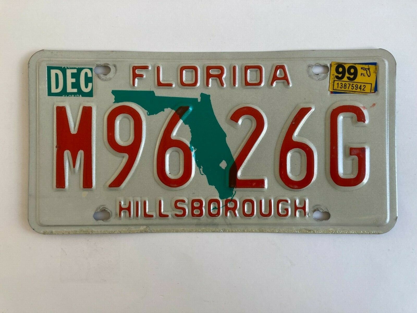 1999 Florida License Plate Hillsborough County eBay